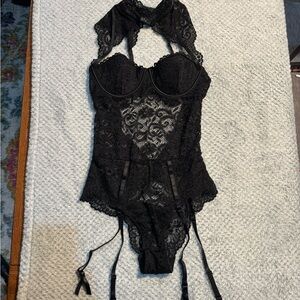 Frederick's of Hollywood Black Lace Chemise